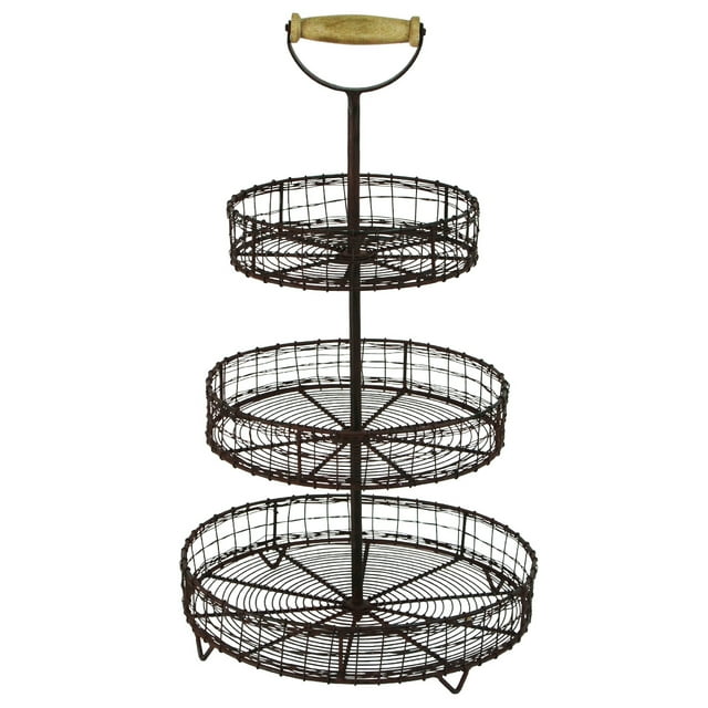 TreasureGurus Rustic Wire Baskets, Black