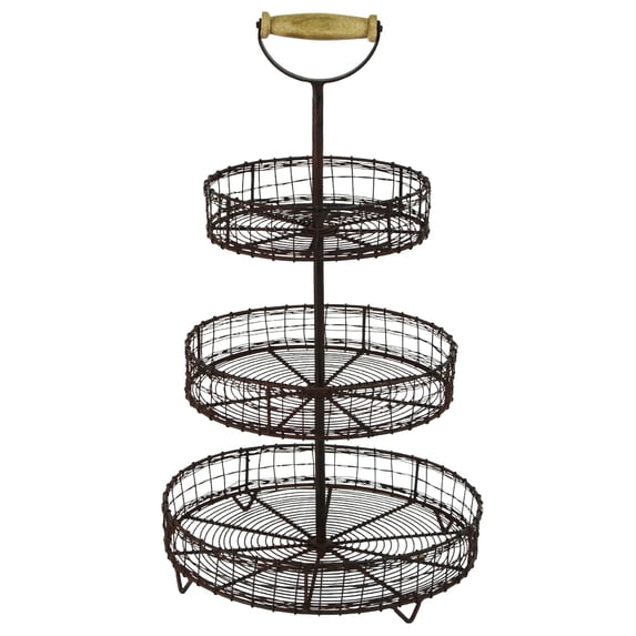 TreasureGurus Rustic Wire Baskets, Black