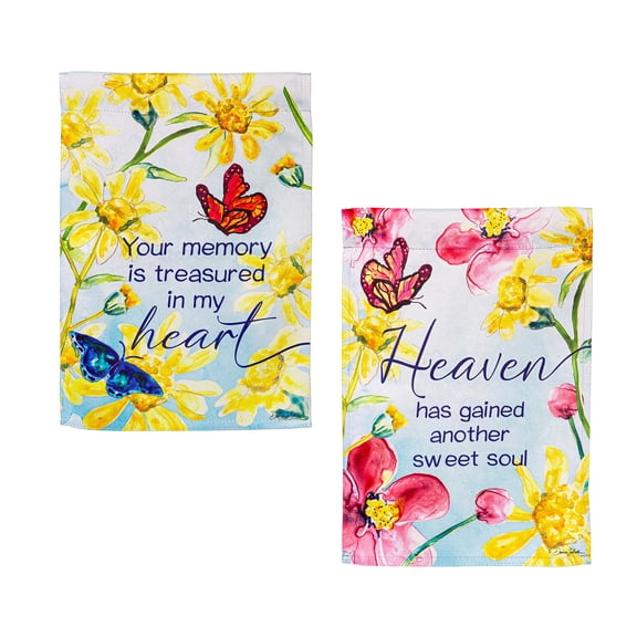 Treasured Memories Reversible Suede Garden Flag