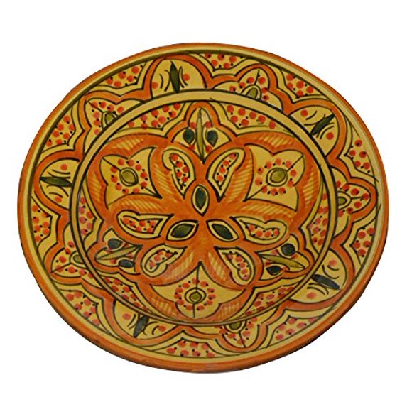 Treasures of Morocco Ceramic Plates Moroccan Handmade Appetizer Tapas Serving Decorative 8 inches Round