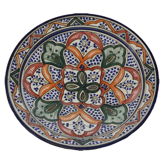Treasures of Morocco Rainbow Serving Plate Handmade X-Large 14 inches