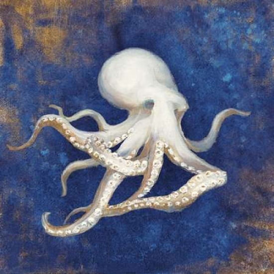 Treasures of the Sea Indigo V Canvas Art - Danhui Nai (24 x 24)