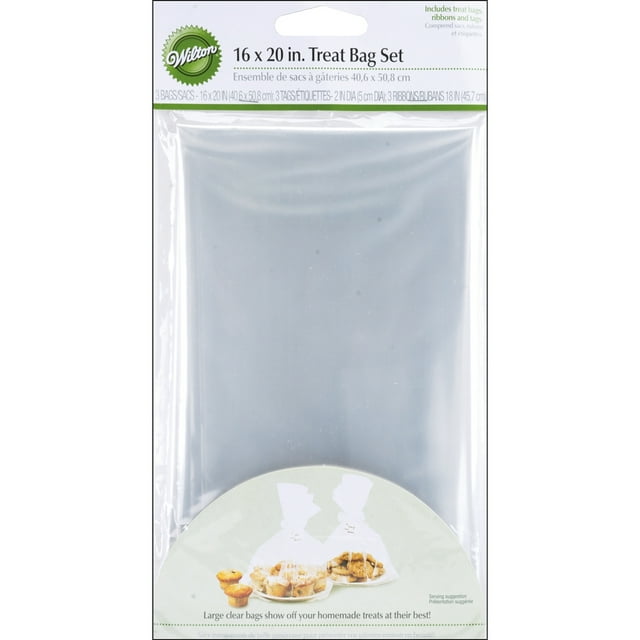 Treat Bags, Clear, 4Pack, 10" x 16"