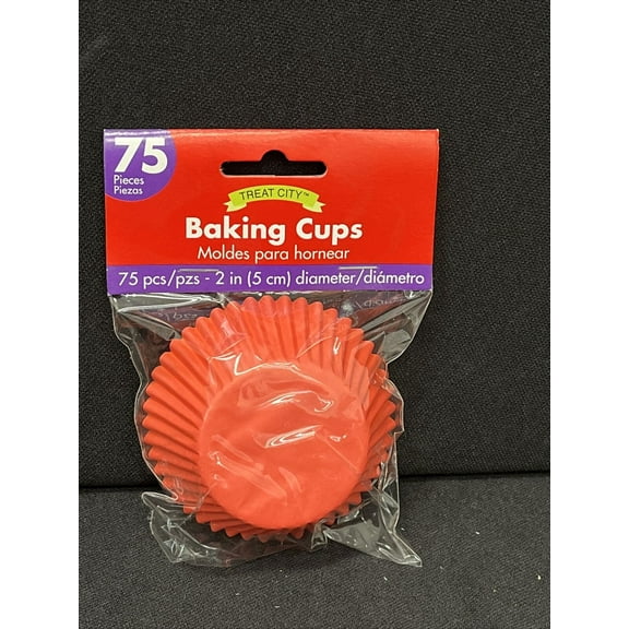 Treat City Solid Red 2 Baking Cups 75 Count New
