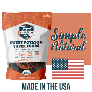 Treat Collective Sweet Potato and Super Foods Plant Based Mini Jerky Stick Dog Treats