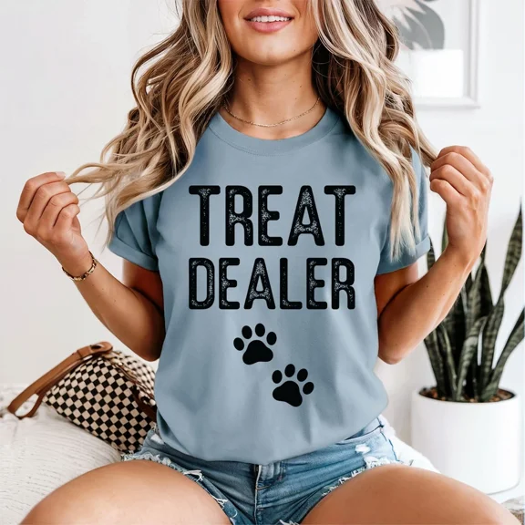 Treat Dealer Pet Owners Womens T-Shirt Dog Lover Paw Print, All Sizes S-5Xl