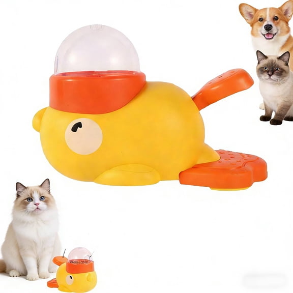 Treat Dispensing Dog Toys Duck Cat Treat Dispenser 2-in-1 Interactive Dog Cat Puzzle Toy & Slow Feeder