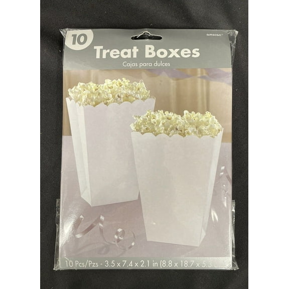 Treat Popcorn Box White (10 Pack) - Party Supplies