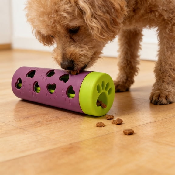 Treat Roller - Plastic Bite Chicken Pet Feeder, Slow Feeding Treat Dispenser, Interesting Chicken Treat Feeder Toy for Hens Dog Cat, Purple