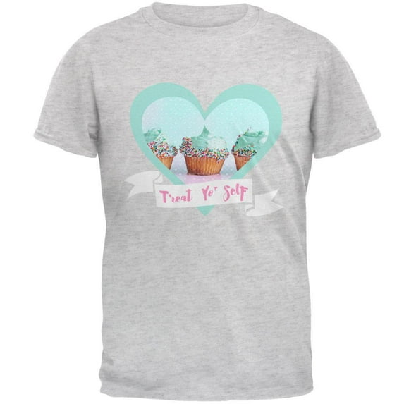 Treat Yo Self Cupcakes Mens T Shirt Light Heather Grey 3X-LG