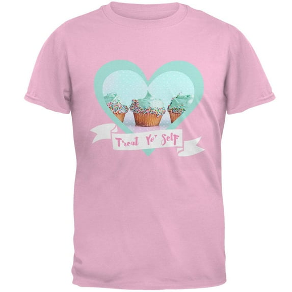 Treat Yo Self Cupcakes Mens T Shirt Light Pink X-LG