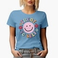 thumbnail image 1 of Treat Yo Self with a Happy or Smiling Face and Flowers Art Merch Gift, Baby Blue T-Shirt, 2XL, 1 of 5