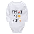 thumbnail image 1 of Treat Yourself Baby Neutral Outfits Long Sleeve Boy Onsies White Baby Rompers 6-9 Months, 1 of 2