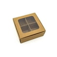 thumbnail image 1 of Treat boxes with window and dividers | 4 SMALL compartments | 4.5 x 4.5 x 1.9 in |Christmas treat boxes, cookie boxes with window, candy boxes for gift giving | 20-pack (Kraft), 1 of 6