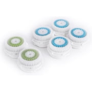 TreatMe100 4 Deep Pore , 2 Acne Replacement Facial Brush Heads, Compatible with Clarisonic Mia 2 Pro, Standard Size, 6 Ct