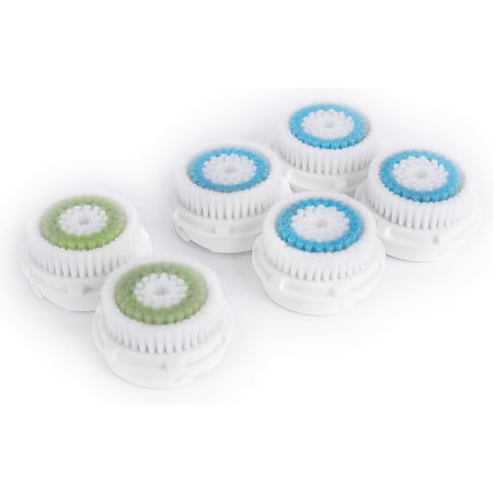TreatMe100 4 Deep Pore , 2 Acne Replacement Facial Brush Heads, Compatible with Clarisonic Mia 2 Pro, Standard Size, 6 Ct