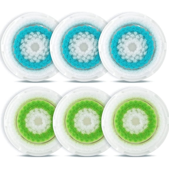 TreatMe100 Facial Cleansing Brush Head Replacements, All Skin Types, Daily Use (6 pack)