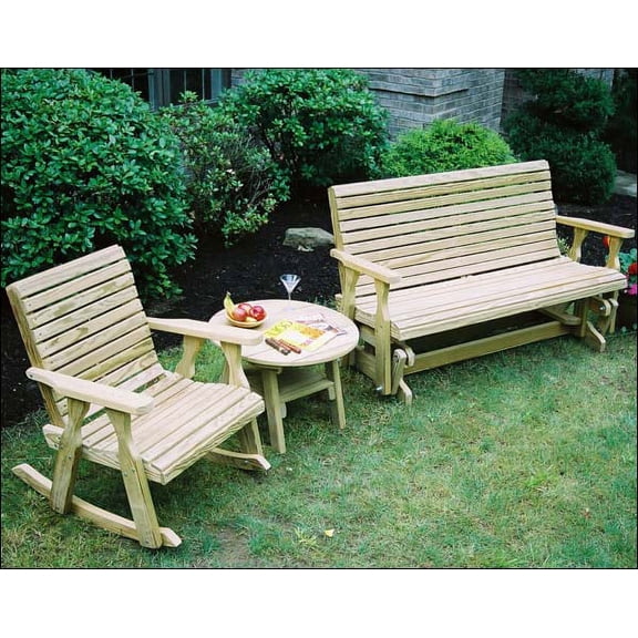 Treated Pine Rollback Glider and Rocker Group