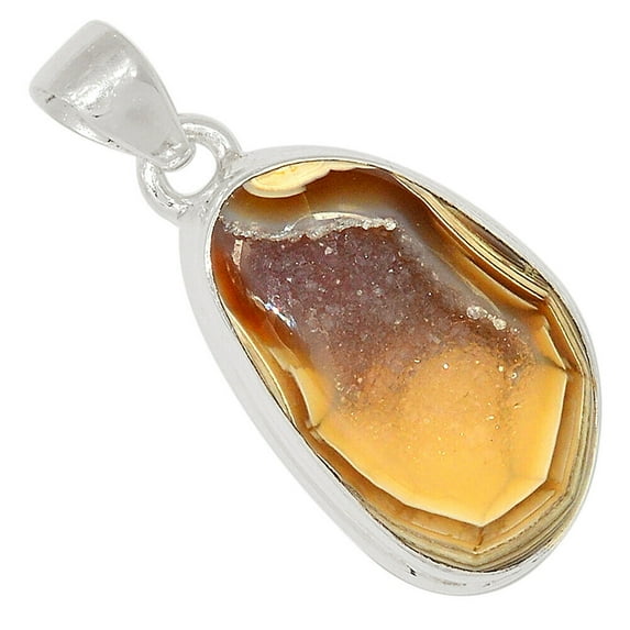 Treated Wow Natural Quartz Druzy 925 Sterling Silver Pendant Jewelry ALLP-23983