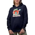 thumbnail image 1 of Treating Your Plant, Earth Day & Environmentalist Quote Art Merch Gift, Navy Blue Hooded Sweatshirt or Hoodie, Small, 1 of 5