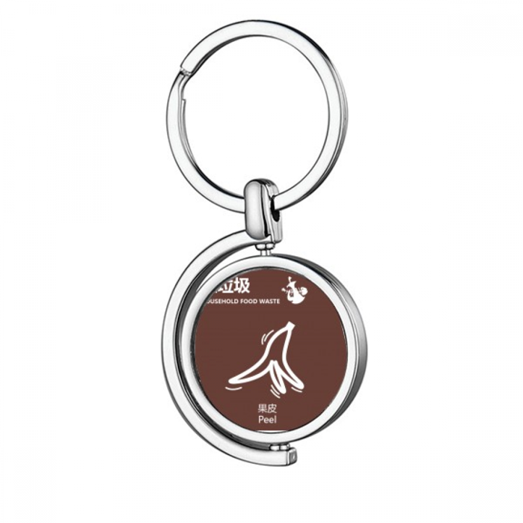 Treatment Wet Garbage Peel Garbage Sort Rotating Keychain Metal Keyring Holder