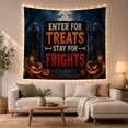 thumbnail image 1 of Treats and Frights Sign With Pumpkins, Spooky Gothic Style for Halloween Decor Lovers, Haunted Wall Decor, Halloween Gift, Tapestry Wall Hanging for Entryway and Hallway, 1 of 7