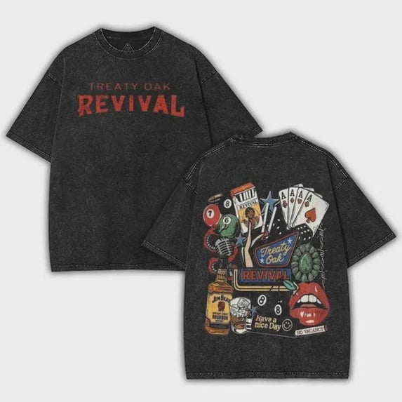 Graph Photo Cards Treaty Oak Revival Graphic Tee Casino Cards Shirt Retro Band Style ...