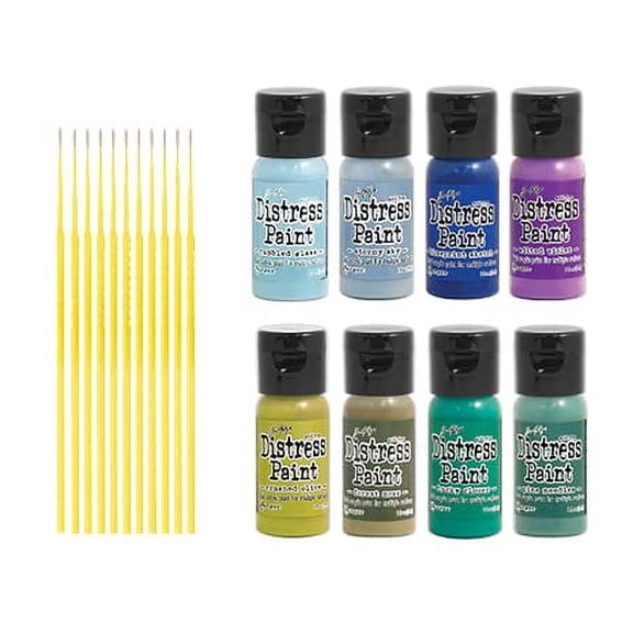 Trebbies Distress Paint Bundles - Water-based Acrylic Distress Paint Bundled Sets Detail Sticks (KITS #3 & #4)