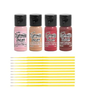 Trebbies Distress Paint Bundles - Water-based Acrylic Distress Paint Sets Detail Sticks (KIT #1)