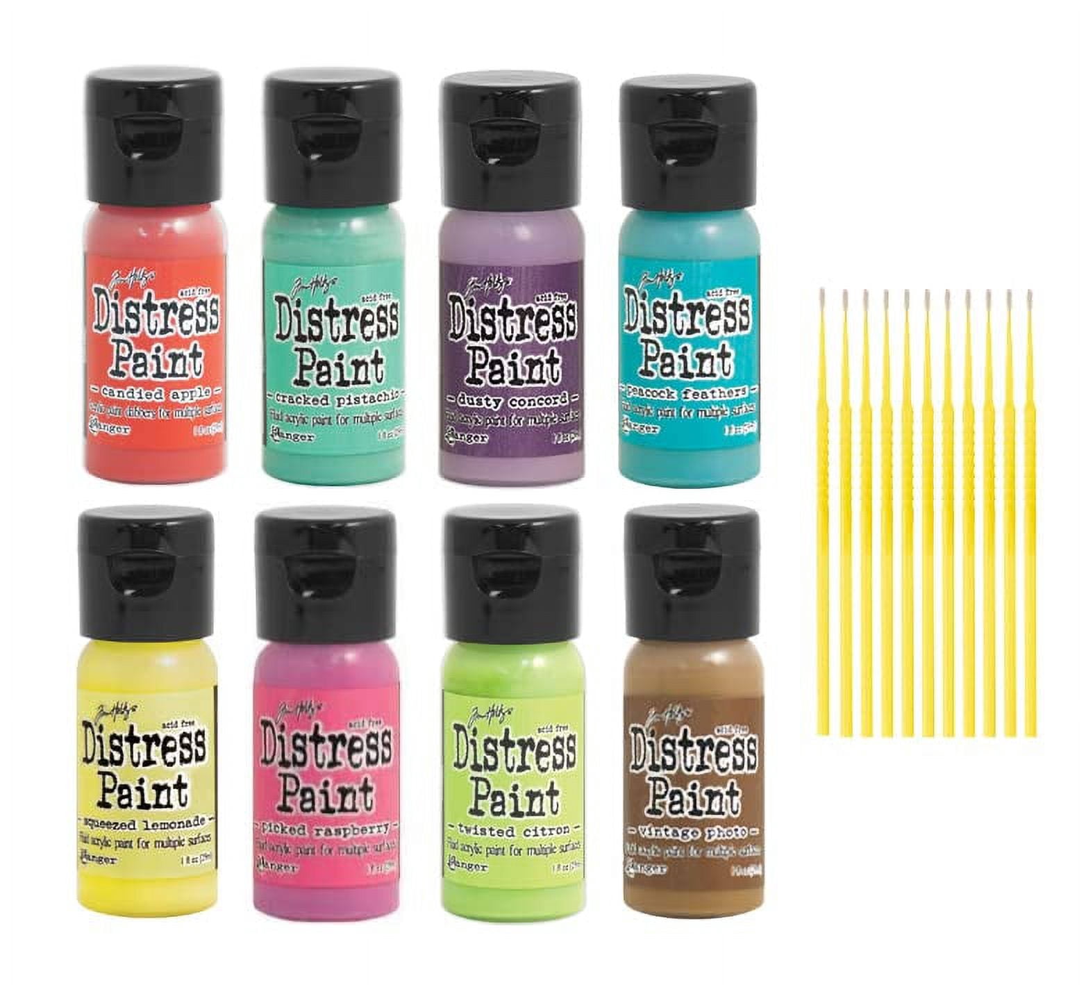 Trebbies Distress Paint Bundles - Water-based Acrylic Distress Paints Detail Sticks (BRIGHT COLLECTION)