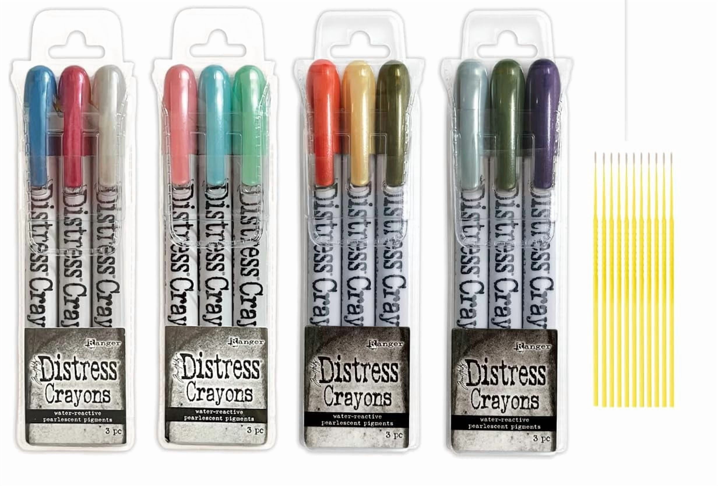 Trebbies Ranger Distress Halloween and Holiday Crayon Bundle - 4 Sets of Distress Pearl Crayons Sets #5 & #6 Detail Sticks