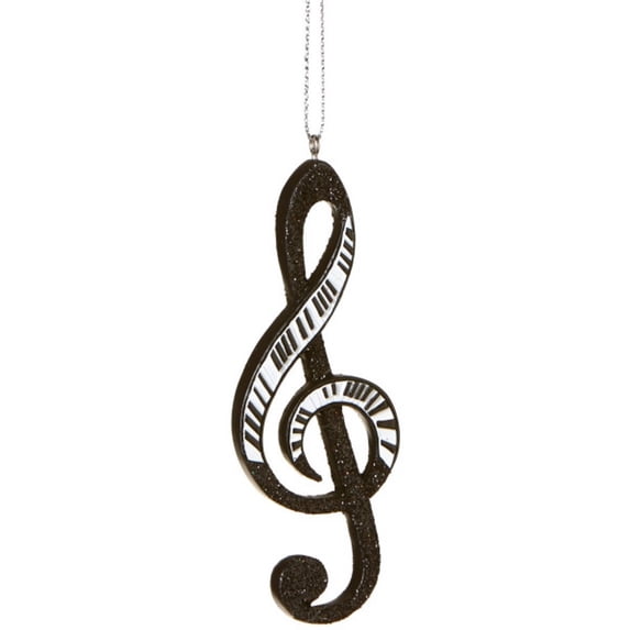 Trebel Clef Piano Keys Glitter Christmas Ornament