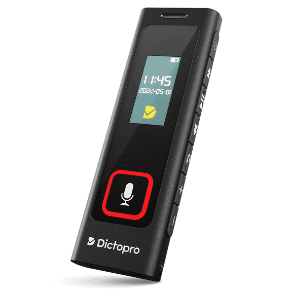 Dictopro X200 - Voice Activated Digital Recorder, 32GB Memory, 582H Recording Time, Noise Reduction Dictophone, Portable Audio Recording with Sensitive Mics for Lectures, Meetings, Interviews