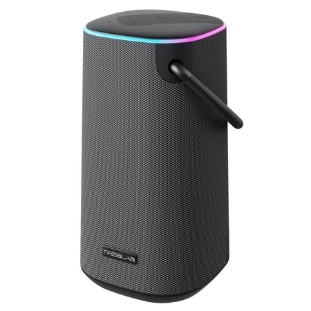 TREBLAB Portable Bluetooth Speaker with Handle - Loud 60W Stereo Sound with Deep Bass, 25H Playtime, Wireless Powerbank, RGB Lights, Dual Pairing, Waterproof - for Home Parties, Outdoor Pool, Golf