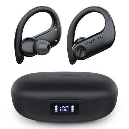 Treblab X3 Pro Workout True Wireless Earbuds, Comfortable Earhooks, 145H Playtime, IPX5 Waterproof