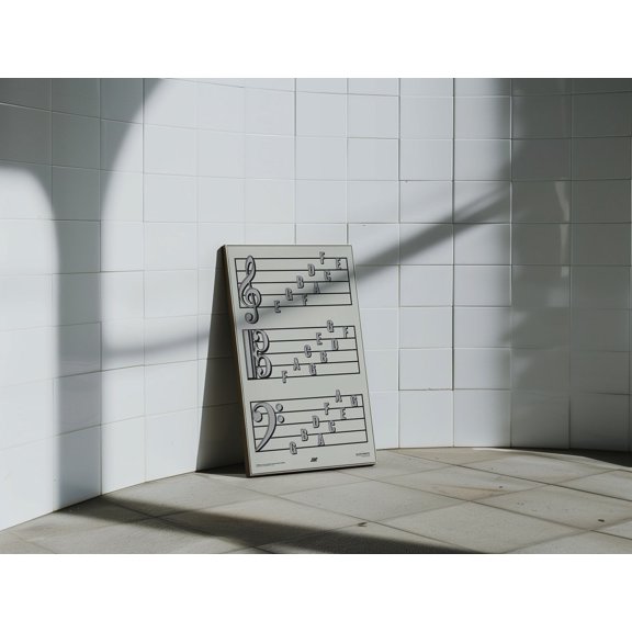 Treble Clef Alto Clef & Bass Clef Note Names Poster Music Education Print Cream