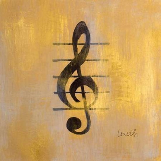 Treble Clef Border Canvas Art - Lanie Loreth (24 x 24)