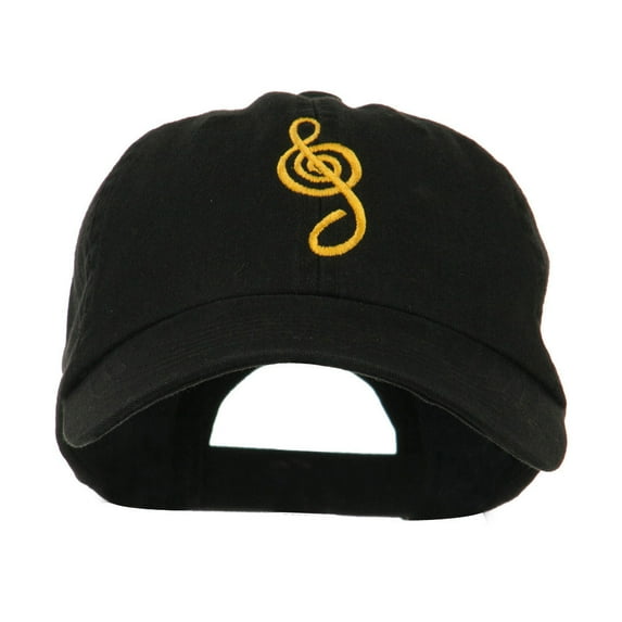 Treble Clef Embroidered Cap - Black OSFM