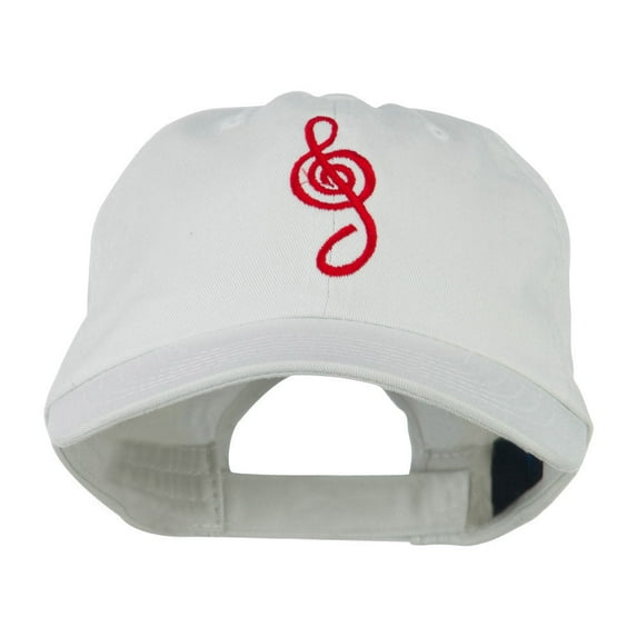 Treble Clef Embroidered Cap - White OSFM
