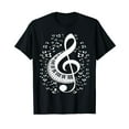 thumbnail image 1 of Treble Clef Keyboard Classical Music Notes Pianist Piano T-Shirt, 1 of 5