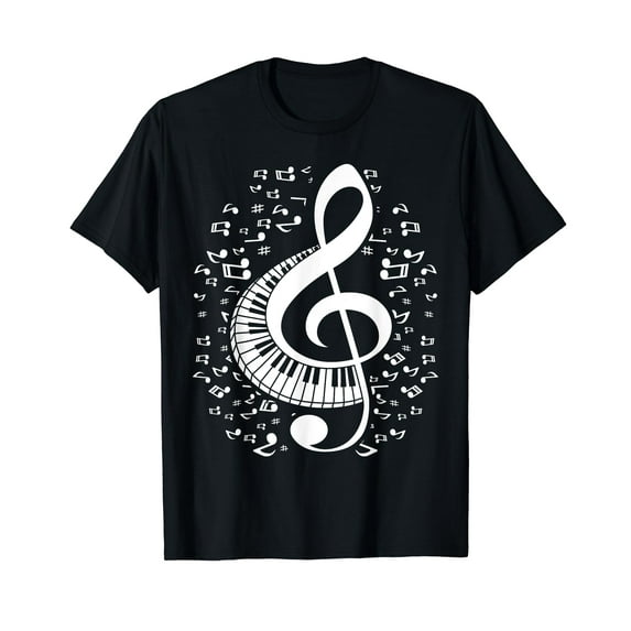 Treble Clef Keyboard Classical Music Notes Pianist Piano T-Shirt