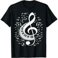 Treble Clef Keyboard Classical Music Notes Pianist Piano T-Shirt 