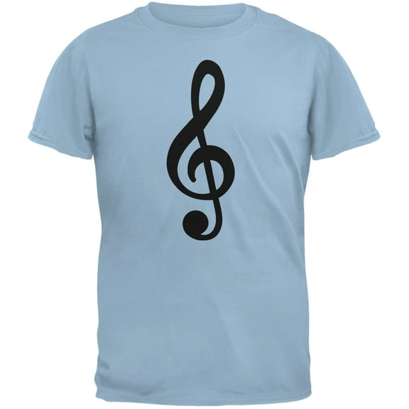 Treble Clef Light Blue Adult T-Shirt - X-Large
