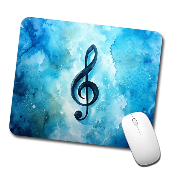 Treble Clef Music Musical Note Blue Watercolor Mouse Pad Low Profile Gaming Mat