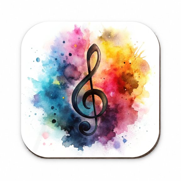 Treble Clef Music Musical Note Colorful Watercolor Fridge Refrigerator Magnet