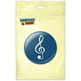 thumbnail image 1 of Treble Clef Music Musical Note Sound White on Blue Pinback Button Pin Badge, 1 of 2