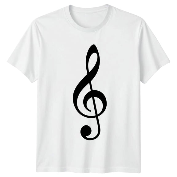 Treble Clef Music Note Mens T-Shirt Ladies Tee Graphic Unisex