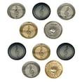 thumbnail image 1 of Treble Clef Music in Circle Set of 10 Metal 0.6" (15mm) Sewing Shank Round Buttons - Silver Color, 1 of 5