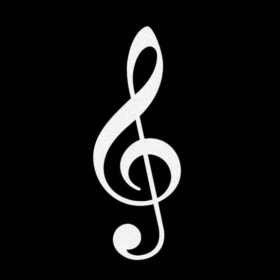 Treble Clef Musical Notes Vinyl Decal Sticker UV & Waterproof Bumper Window Laptop Automotive Water Bottle Gift accessories WHITE 4"