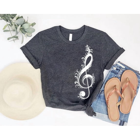 Treble Clef Musician Elegant Graphic T-Shirt - Walmart.com